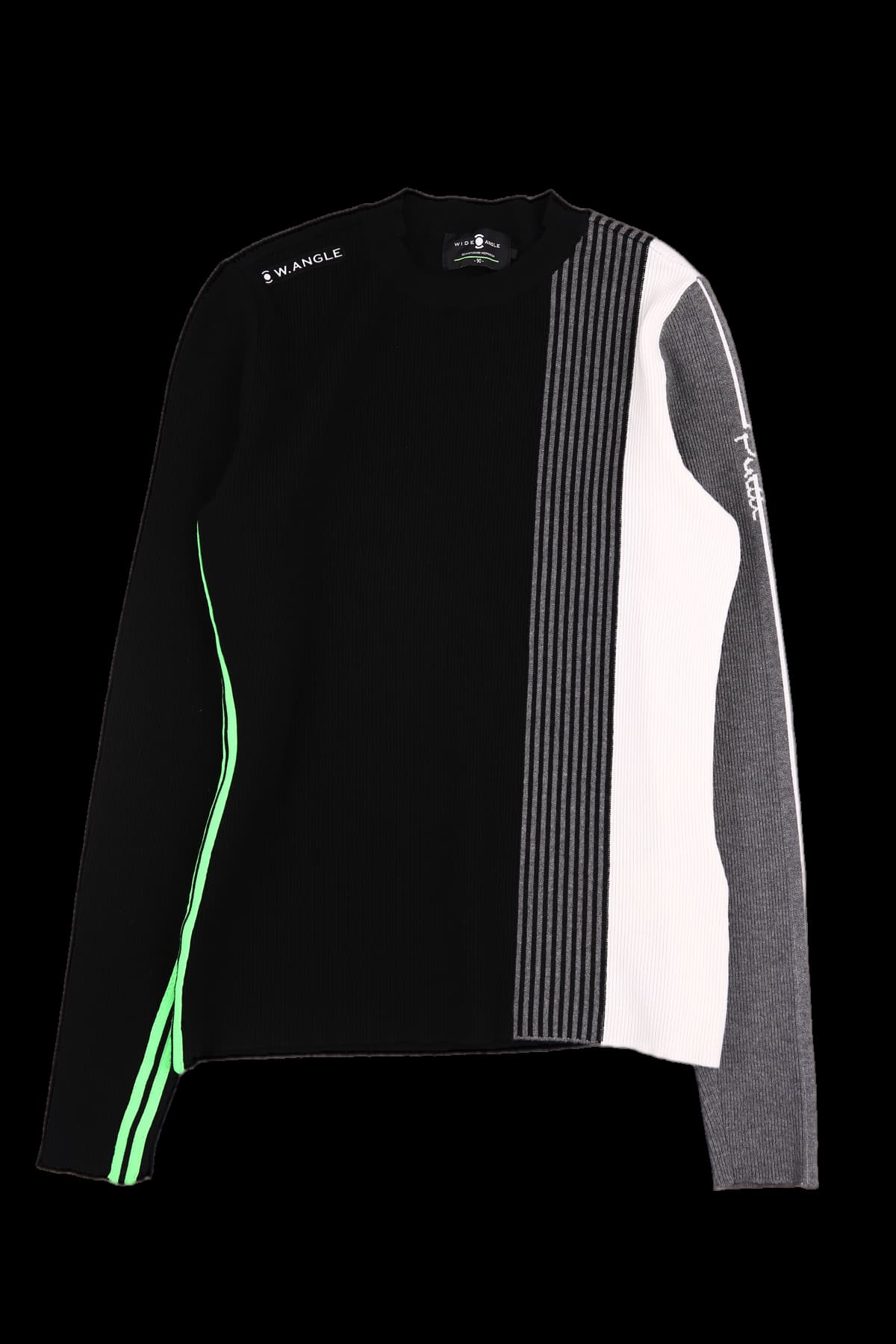 배색 긴팔 니트