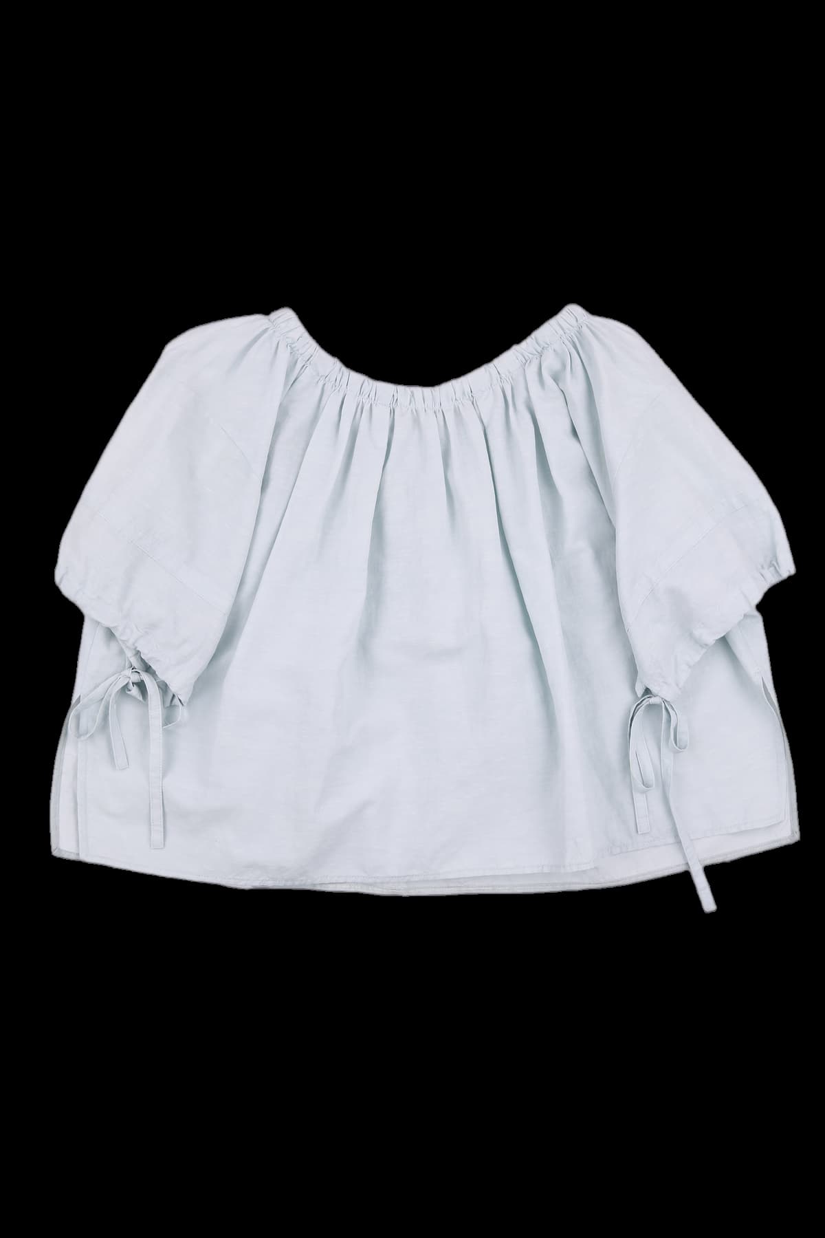 셔링 리본 블라우스