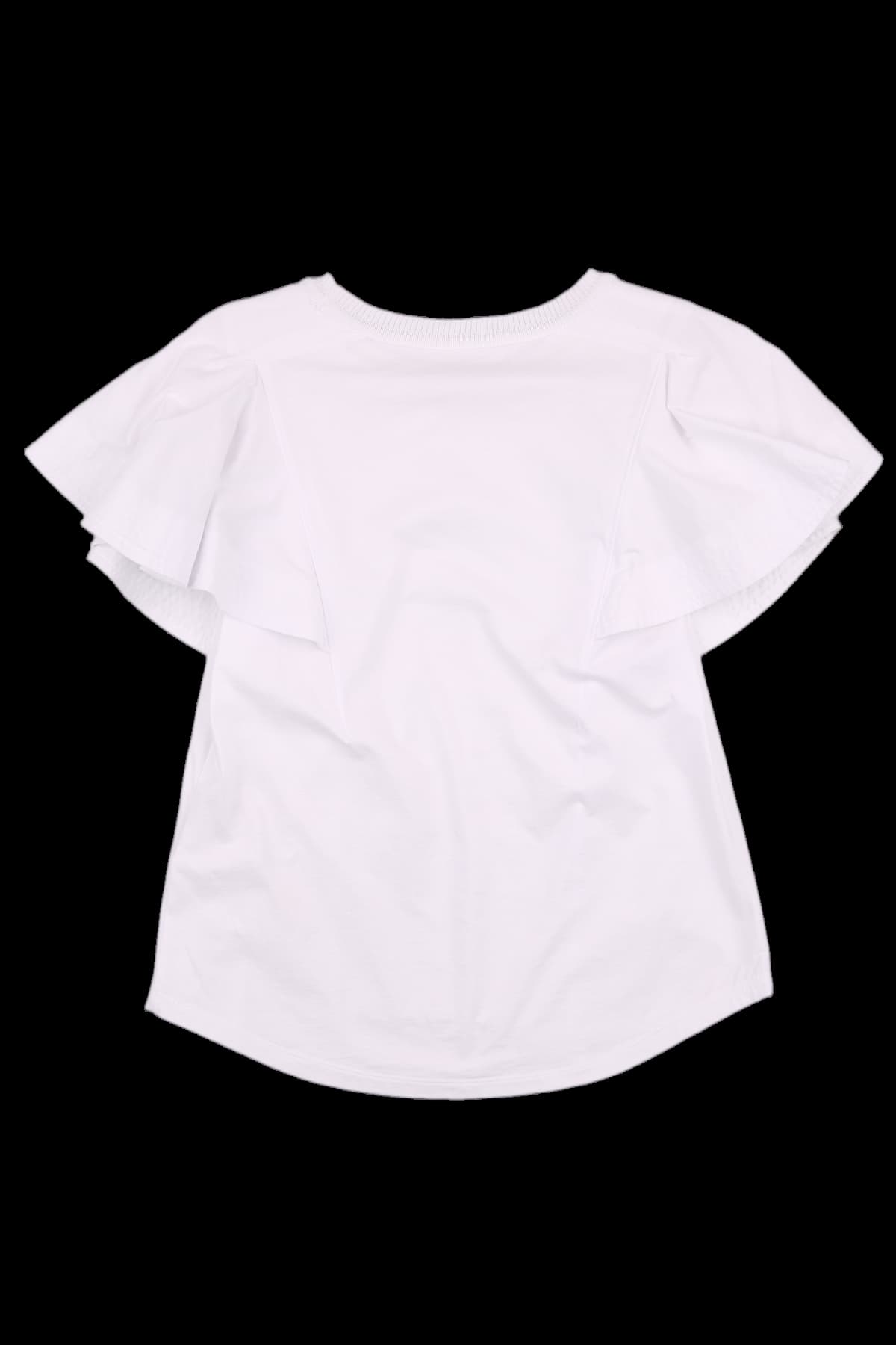 소매 러플 티셔츠