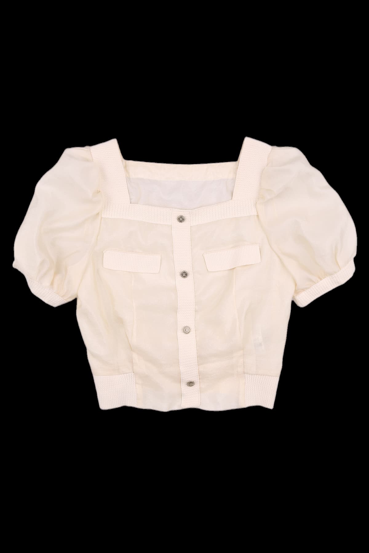 스퀘어넥 벌룬 블라우스