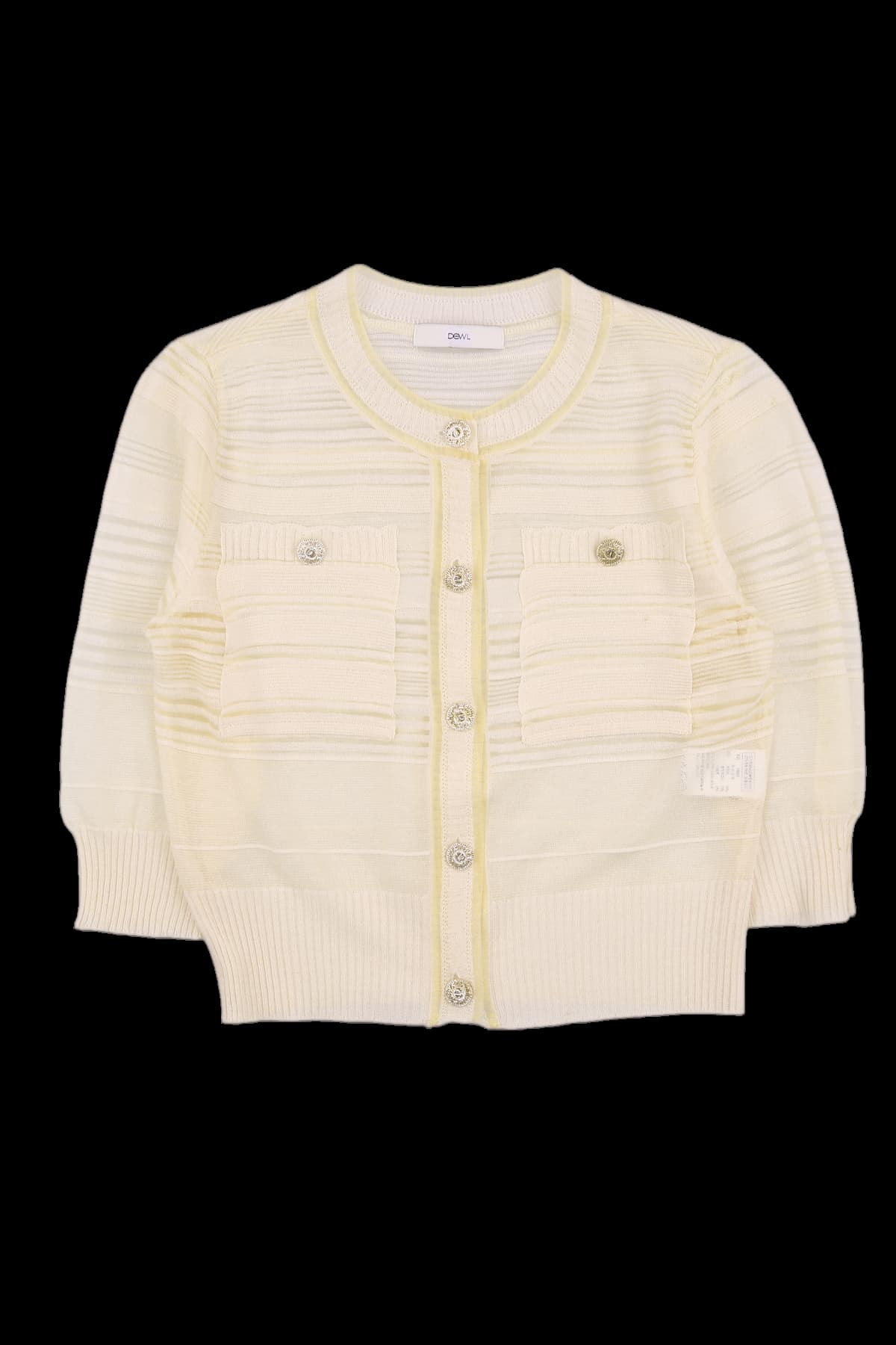 시스루 스트라이프 반팔 니트