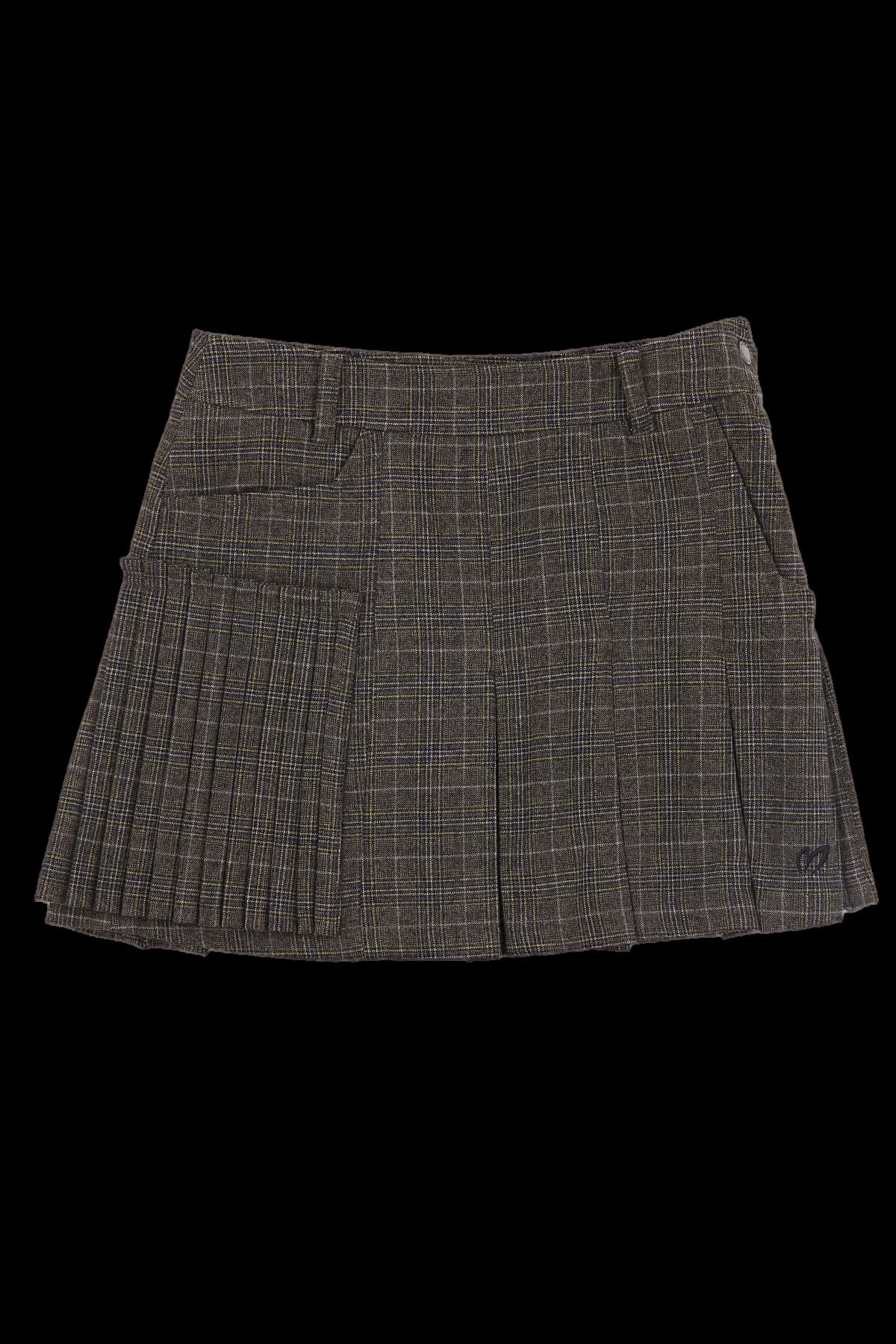 체크 로고 스커트