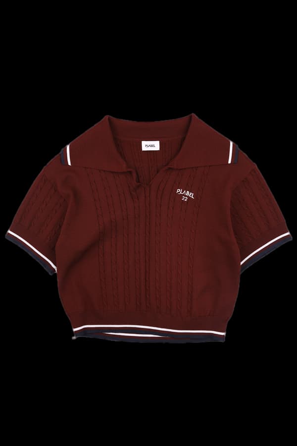 반팔 카라 니트