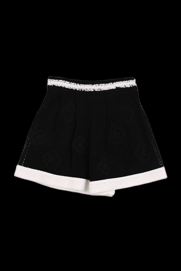 로고자수 미니 팬츠