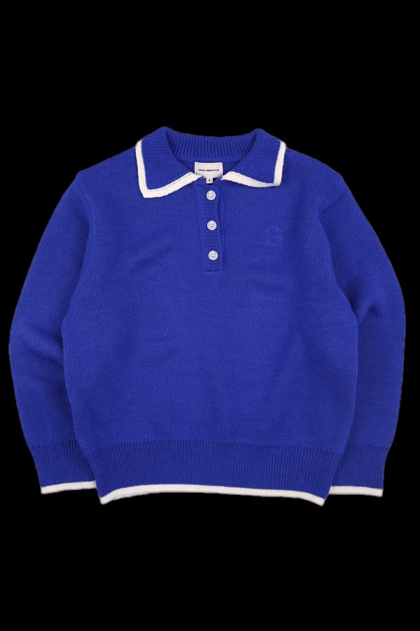 버튼 긴팔 카라니트