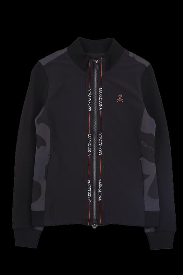 로고 레이온 니트 집업