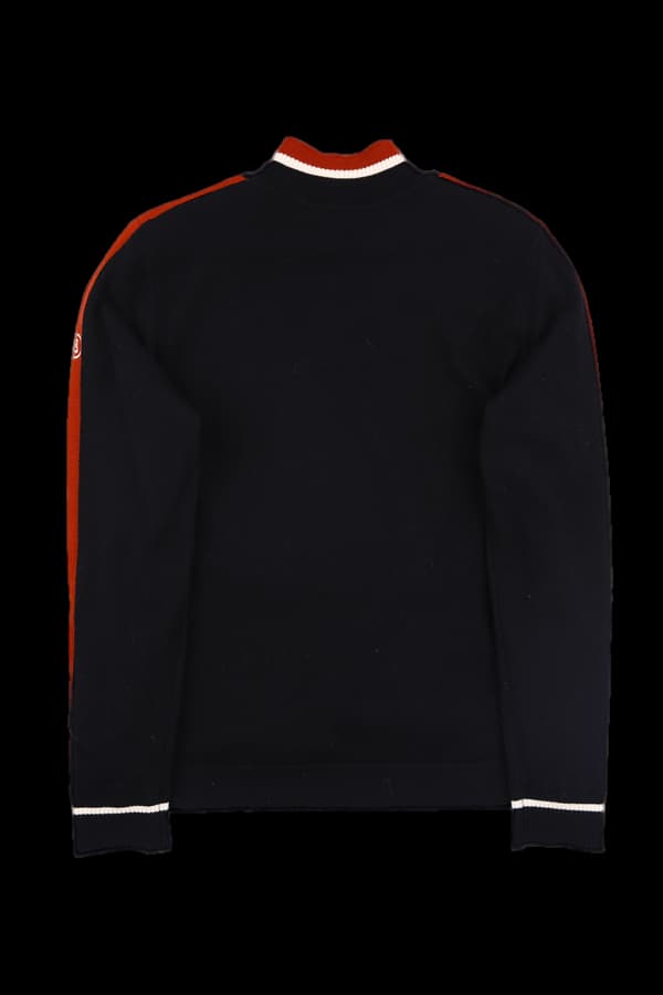 하이넥 배색 니트