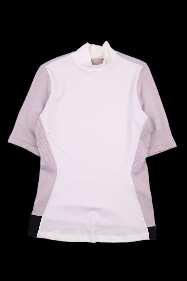 하이넥 투톤 반팔티셔츠