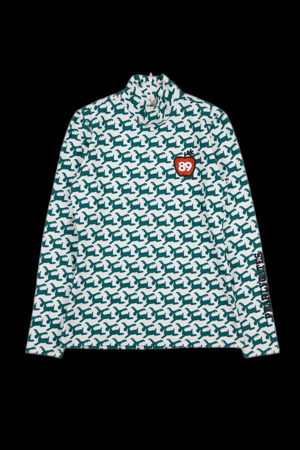 패턴 하이넥 티셔츠