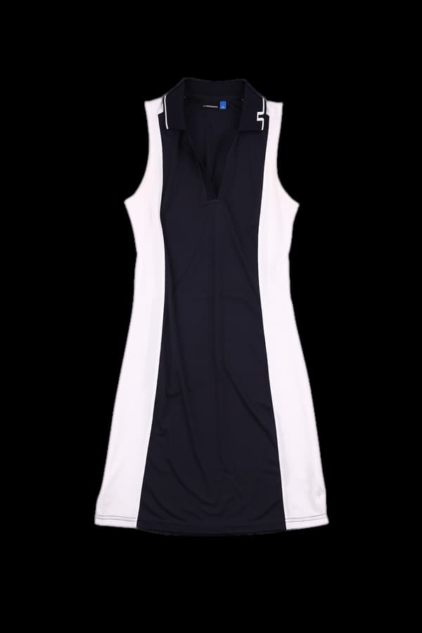 카라 브이넥 민소매 원피스