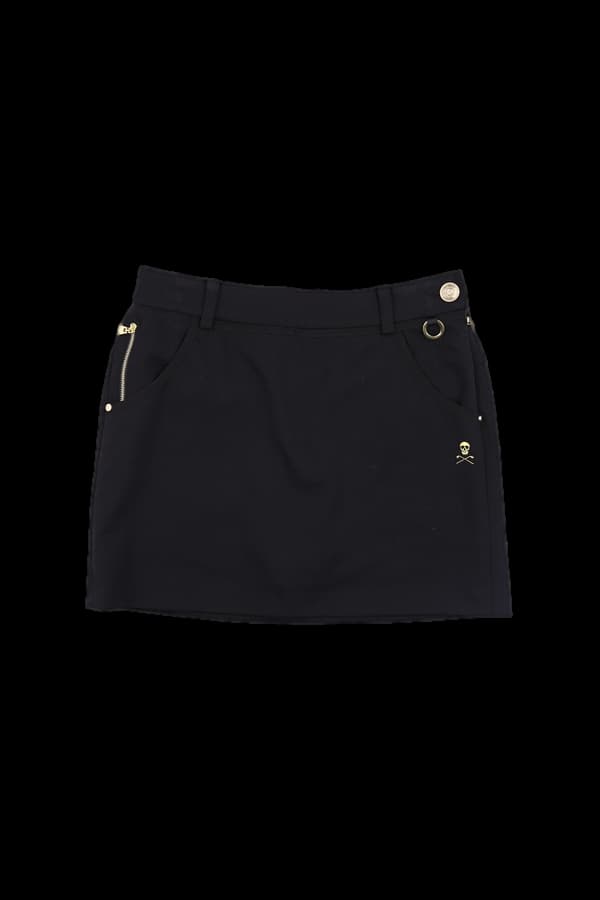 사이드 버튼 미니 스커트