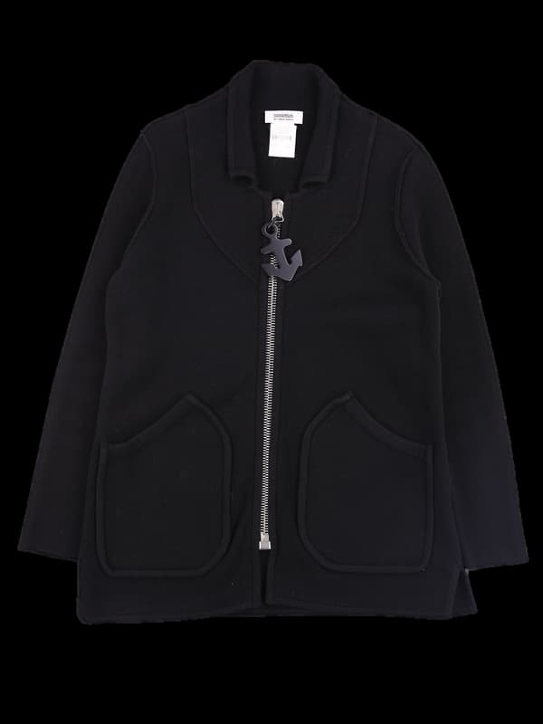 코튼 포인트 니트 집업