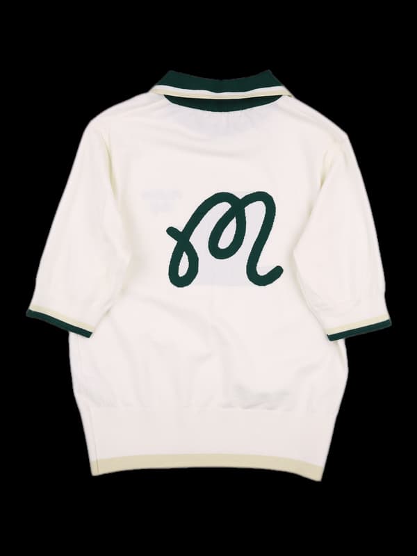 배색 카라 반팔 니트