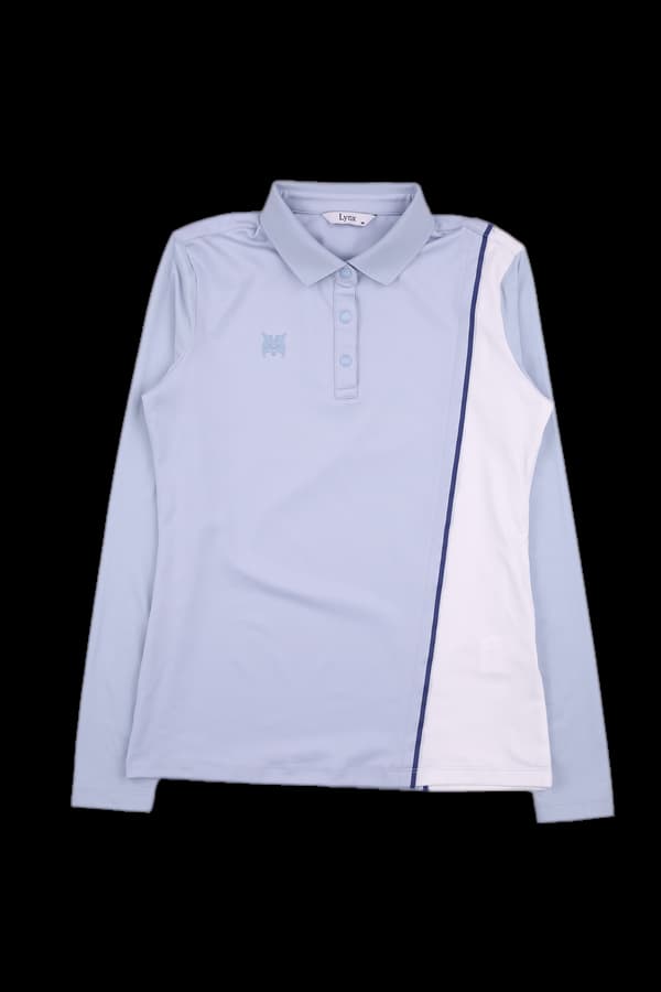 배색 긴팔카라티