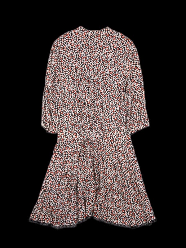 패턴 레이스 미니 원피스