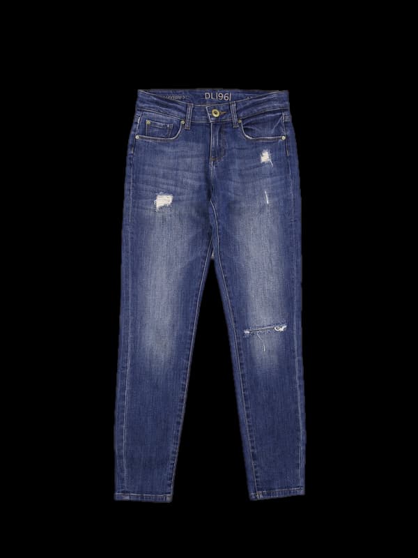 데님 찢 스키니진 팬츠