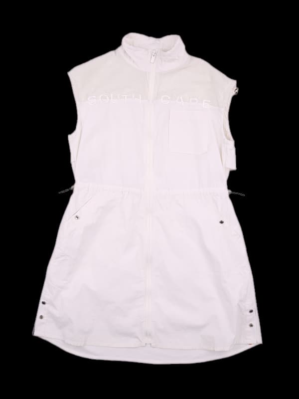 빅 로고 포켓 민소매 집업