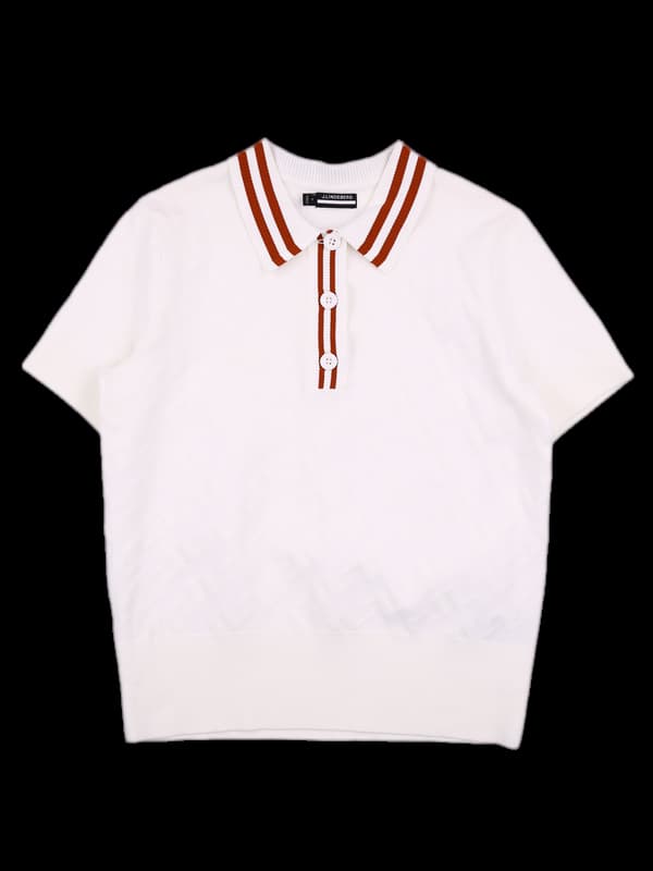 배색 카라 단추 반팔