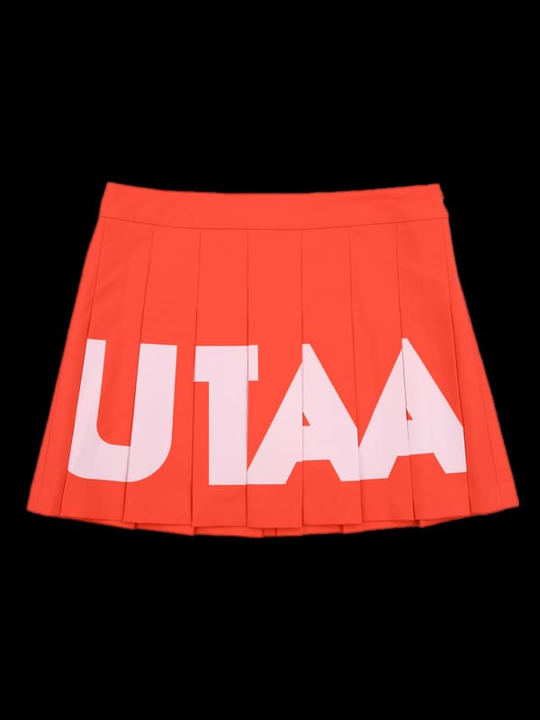 빅 로고 플리츠 스커트