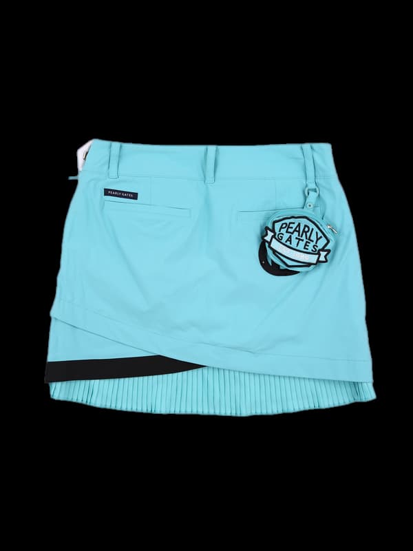 로고 파우치 플리츠 스커트