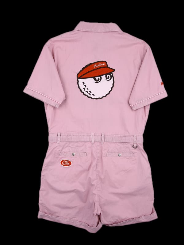 로고 벨트 반팔 점프수트