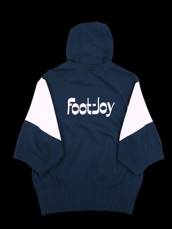 배색 반팔 후드티