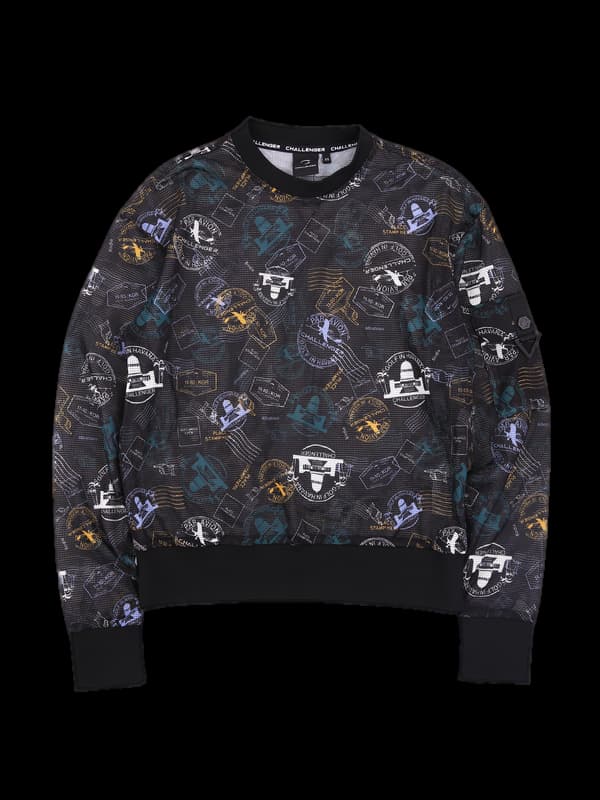 로고패턴 라운드긴팔