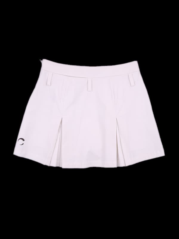 로고 주름 스커트