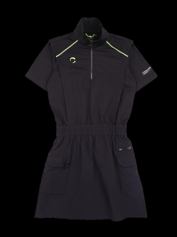 로고 하프집업 원피스