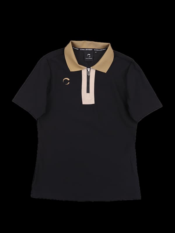 배색카라 하프집업반팔