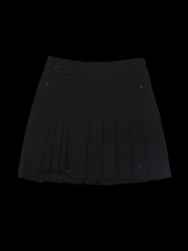 로고 플리츠 스커