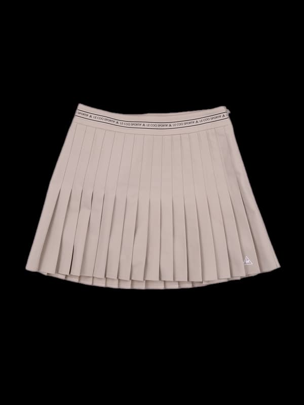 로고 플리츠 스커트