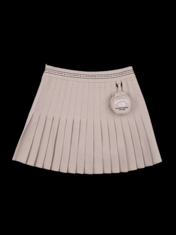 로고 플리츠 스커트