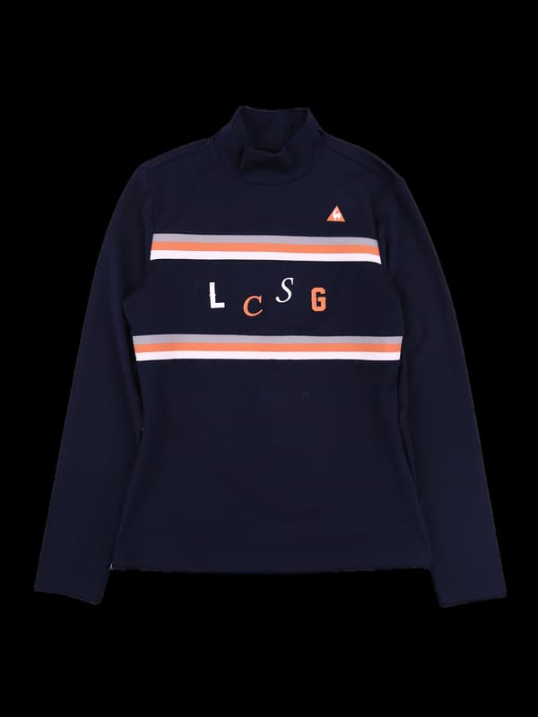 로고 배색 하이넥 긴팔