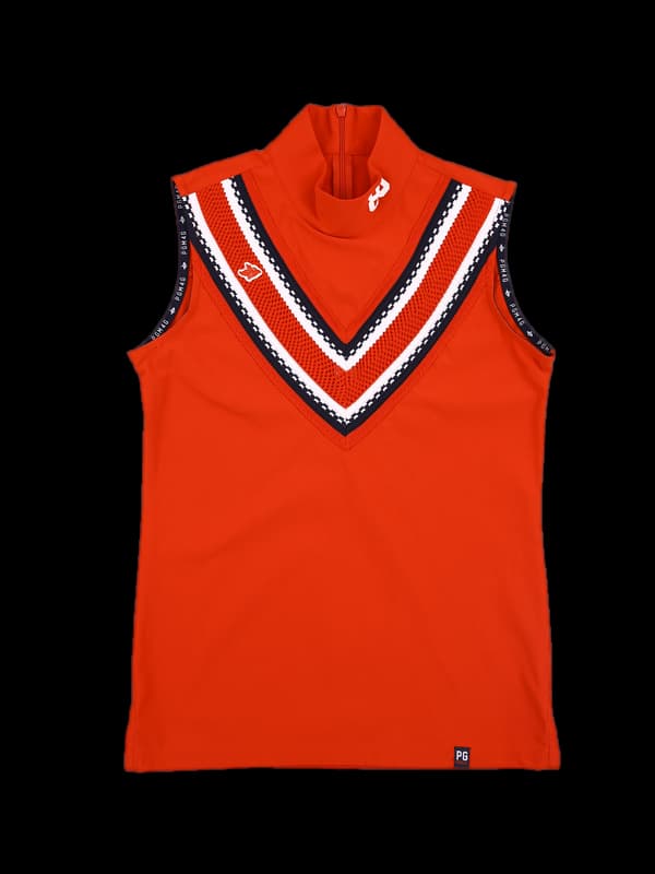 하이넥 니트 민소매