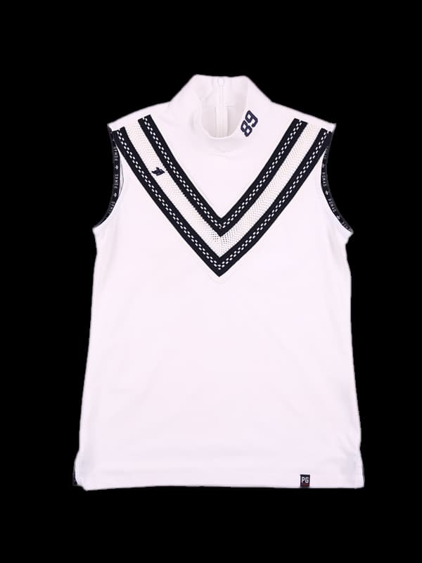 하이넥 니트 민소매