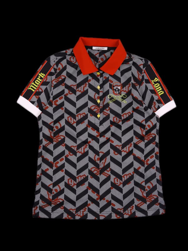 패턴 배색 반팔카라티