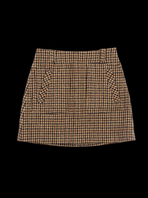 로고 체크 스커트