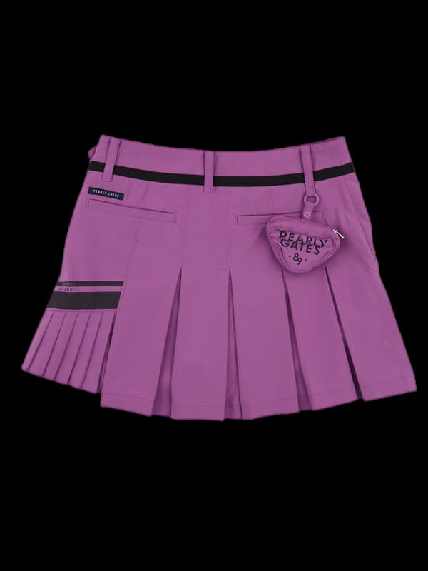 배색 플리츠 스커트