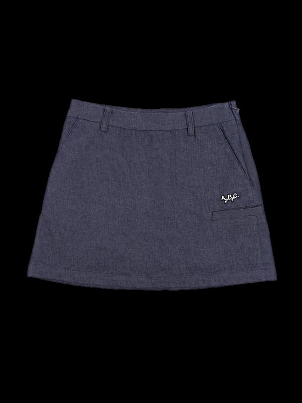 로고 데님 스커트