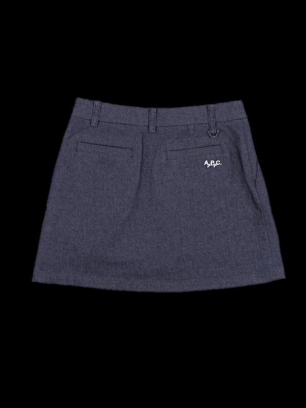 로고 데님 스커트