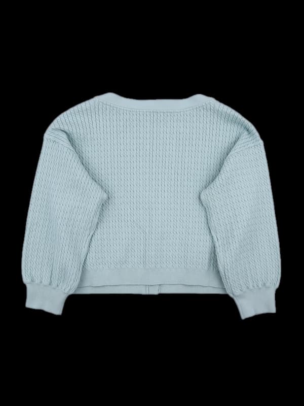 코튼 꽈배기 브이넥 가디건