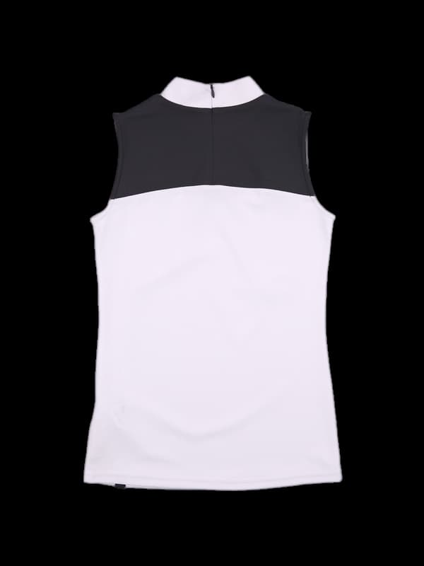 배색 카라 민소매