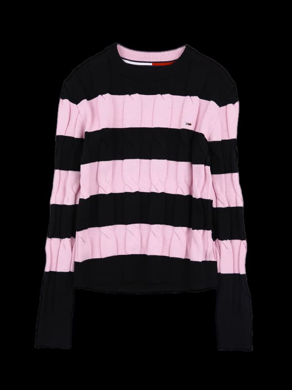 코튼 스트라이프 긴팔니트