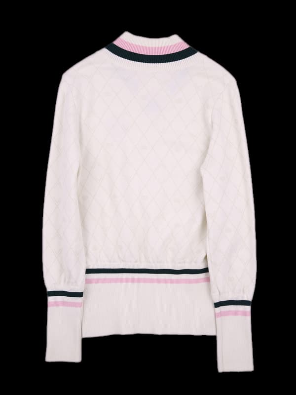 아가일 브이넥 긴팔니트