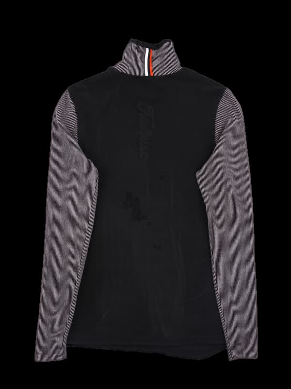 스트라이프 배색 하이넥 긴팔