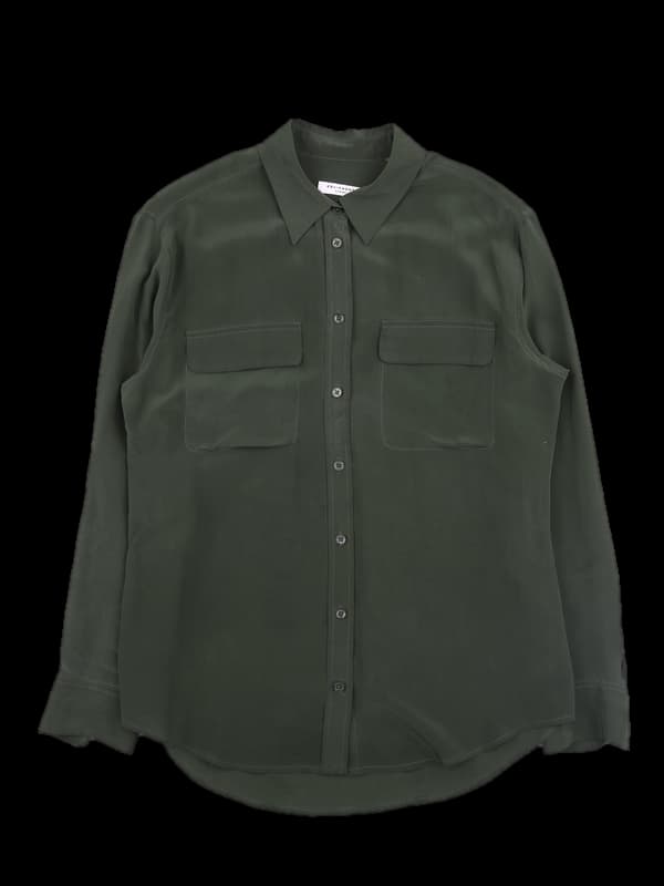 실크 긴팔 블라우스