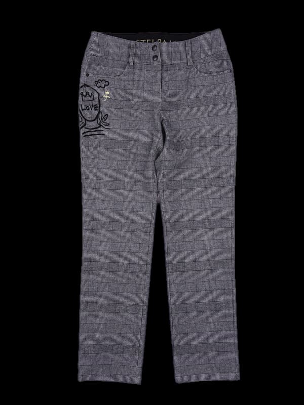 레이온 체크 팬츠