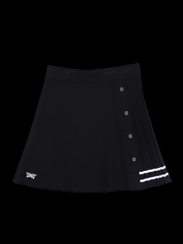 단추 포인트 밴딩 니트 스커트