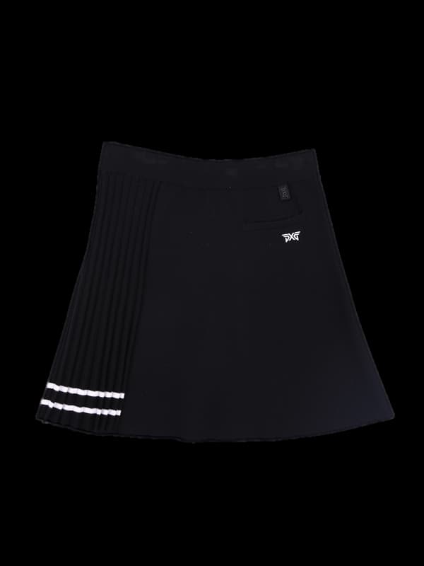 단추 포인트 밴딩 니트 스커트